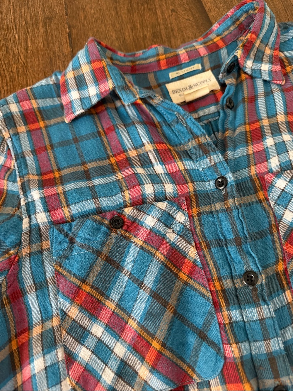 Denim & Supply by Ralph Lauren blue/red flannel plaid Shirt Size M